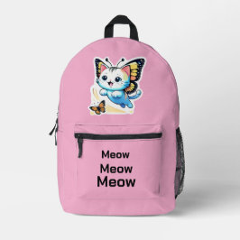 Impresa Mochila de gato rosa y negro linda