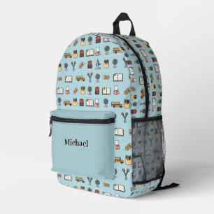 Impresa Mochila de globo de bus para libros de iconos esco