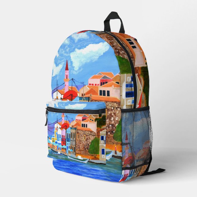 Impresa Mochila de Grecia hermosa (Esquina derecha trasera )