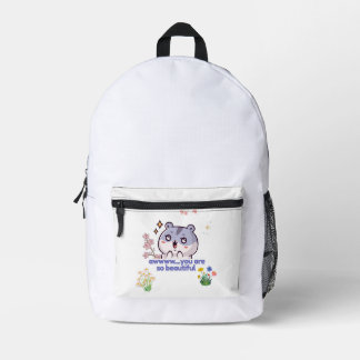 Impresa Mochila de hámster con estética linda