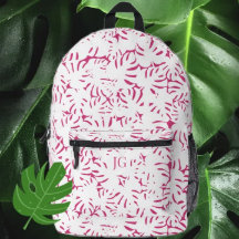 Mochila de hojas tropicales costeras rosadas