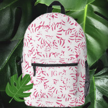 Mochila de hojas tropicales costeras rosadas