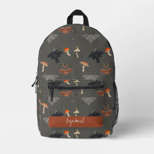 Impresa Mochila de hongos Moth Butterfly Pattern Mochila i