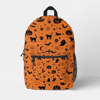 Impresa Mochila de iconos espeluznantes de Halloween