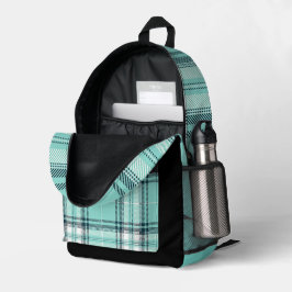 Impresa Mochila de impresión de papel negro y Verde azulad