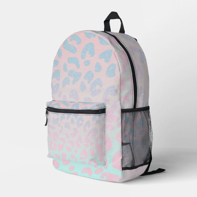 Impresa Mochila de impresión Dreamy Pastel Leopard (Esquina derecha trasera )