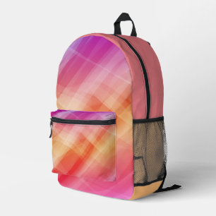 Impresa Mochila de impresión geométrica rosa y Naranja abs