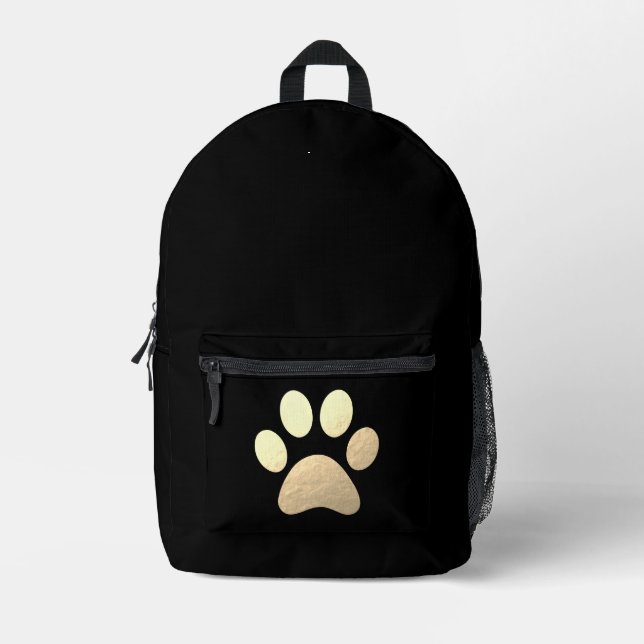 Impresa Mochila de impresión Gold Paw | Regalo de Pet Love (Anverso)