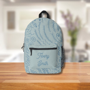 Impresa Mochila de impresión oceánica - Ondas y corales di