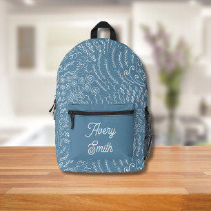 Impresa Mochila de impresión oceánica - Ondas y corales di