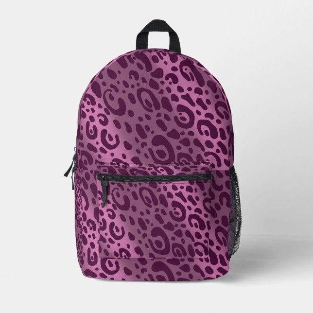 Impresa Mochila de impresión Purple Leopard (Anverso)