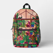 Mochila de invernadero botánico – Burdeos y dorado