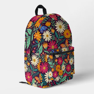 Impresa Mochila de jardín de mariposas de margaritas de ar