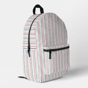 Impresa Mochila de la escuela blanca de banda vertical