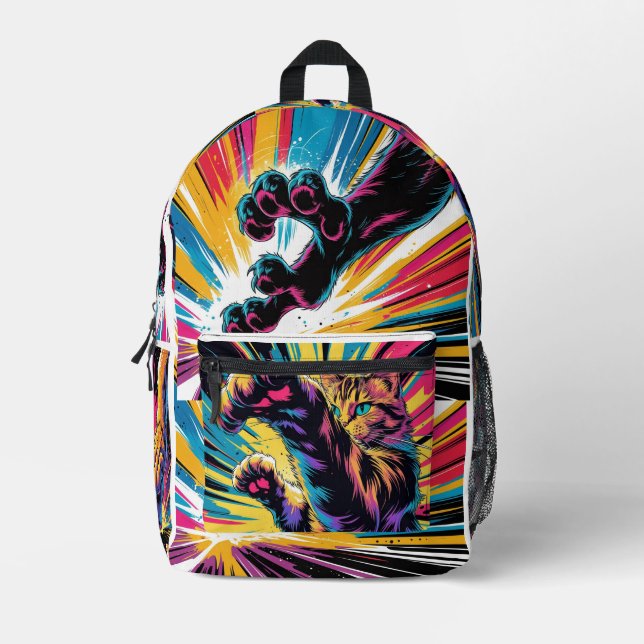 Impresa Mochila de la escuela de un gato lindo - regalo pe (Anverso)