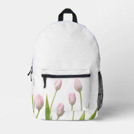 Impresa Mochila de la flor de tulipano blanca
