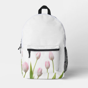 Impresa Mochila de la flor de tulipano blanca