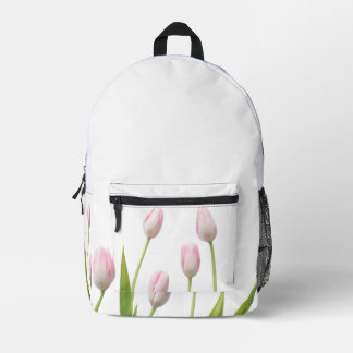 Impresa Mochila de la flor de tulipano blanca