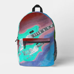 Impresa Mochila de la guitarra verde