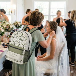 Impresa Mochila de la Madre del Novio con Florales en Acua