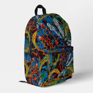 Impresa Mochila de la mosca del dragón abstracta