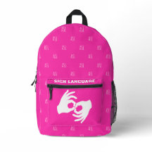 Mochila de Lenguaje de Señas ASL – Magenta Calient