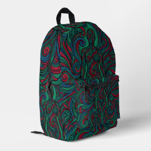 Impresa Mochila de línea de tono de joya de silueta de art