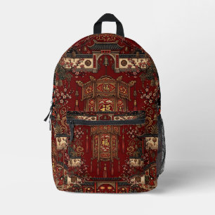 Impresa Mochila de Linterna del Año Nuevo Lunar – Diseño F