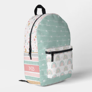 Impresa Mochila de los Chicas arcoiris de los corazones de
