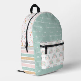 Impresa Mochila de los niños Rainbow Pastel Hearts