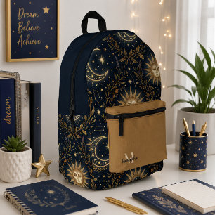 Impresa Mochila de Luna Celestial y Floral