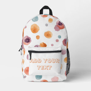 Impresa Mochila de lunares pintada personalizada con texto