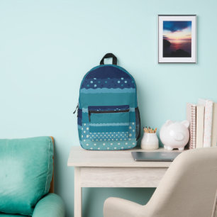 Impresa Mochila de lunares tonos azules