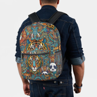 Impresa Mochila de Mandala de Animal Colorido – Boho Anima