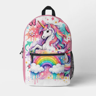 Impresa Mochila de mariposa de sueño colorido