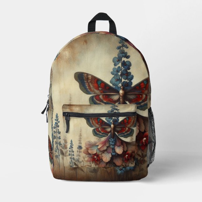 Impresa Mochila de mariposa floral (Anverso)