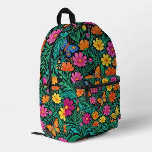 Impresa Mochila de mariposa floral de jardín de arte abstr