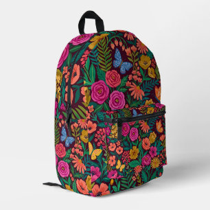Impresa Mochila de mariposas florales coloridas abstractas