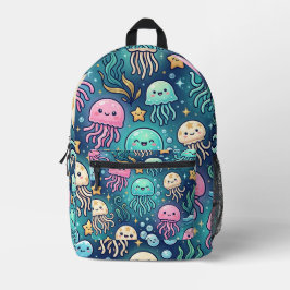 Impresa Mochila de medusas que brillan en el océano