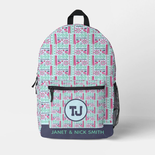 Impresa Mochila de moda con nombre de profesor de preescol (Anverso)