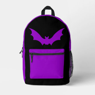 IMPRESA MOCHILA DE MURCIÉLAGO VAMPIRO (MORADO NEGRO)