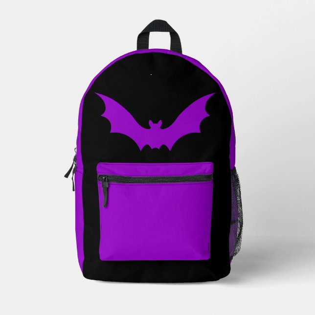 IMPRESA MOCHILA DE MURCIÉLAGO VAMPIRO (MORADO NEGRO) (Anverso)