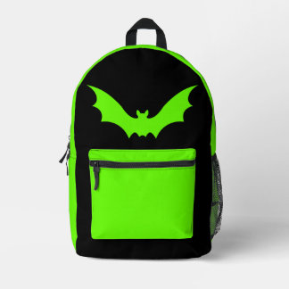 IMPRESA MOCHILA DE MURCIÉLAGO VAMPIRO (VERDE NEGRO)