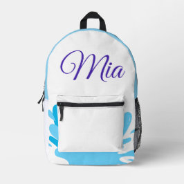Impresa Mochila de niña linda con nombre personalizado