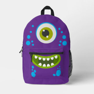 Impresa Mochila de niños de monstruo morado lindo