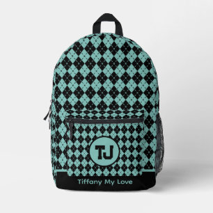Impresa Mochila De Nombre De Los Audífonos Negrita Para Él