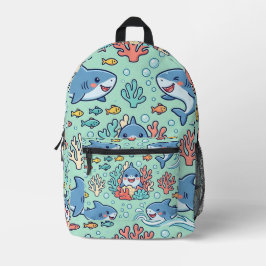 Impresa Mochila de océano de pez lindo – Patrón pastel