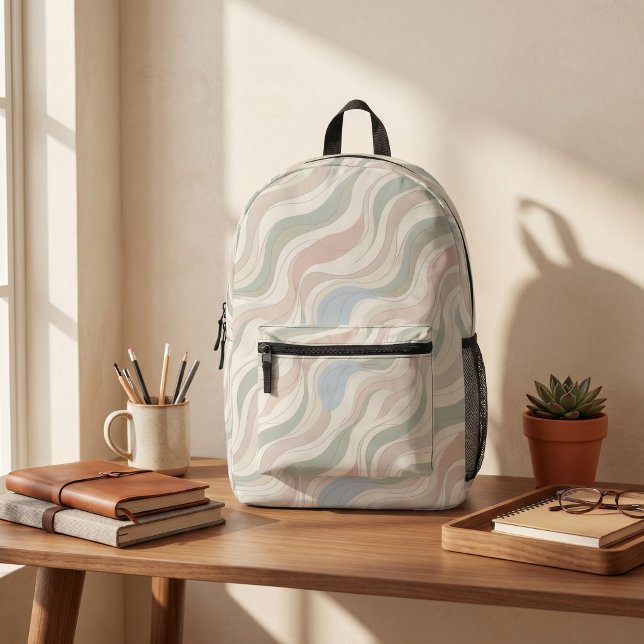 Impresa Mochila de ondas abstractas pastel modernas (Subido por el creador)