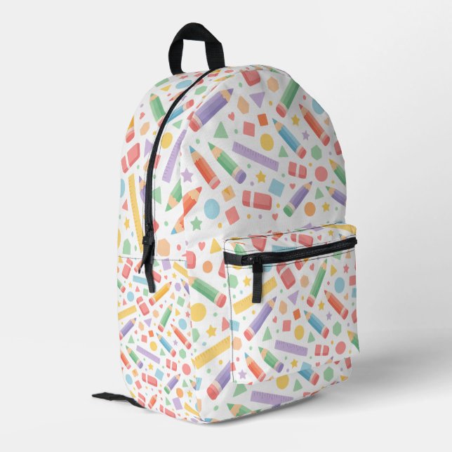 Impresa Mochila de patrón continuo de útiles escolares pas (Esquina izquierda trasera)