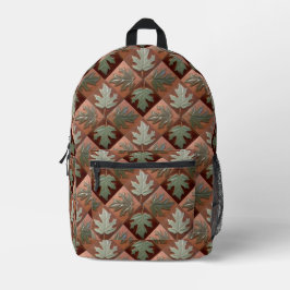 Impresa Mochila de patrón de mosaico de hojas de maíz